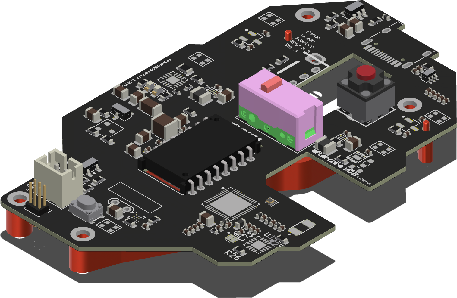 Horizontal render of the AfterCore X40G prototype board