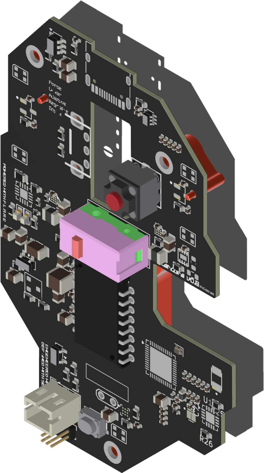 Vertical render of the AfterCore X40G internal assembly